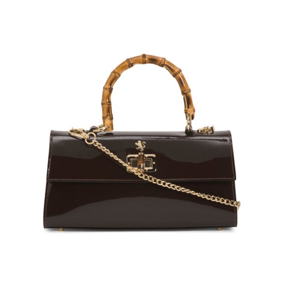 PRATESI Caffe Made In Italy Patent Leather Satchel - Picture 1 of 2